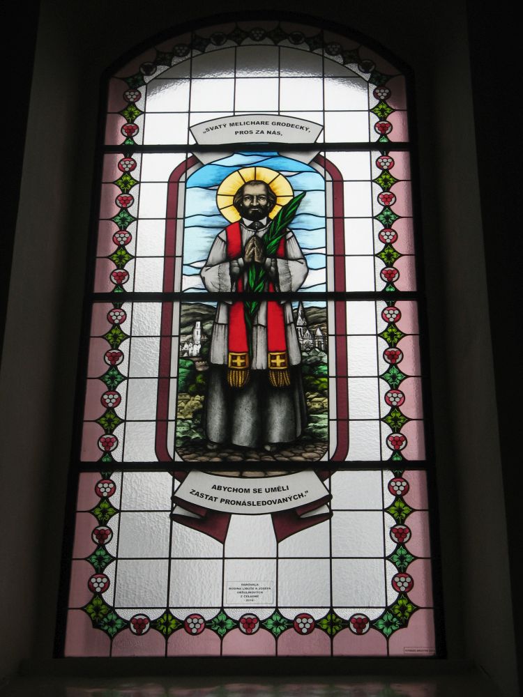 Církevní vitráž Čeladná