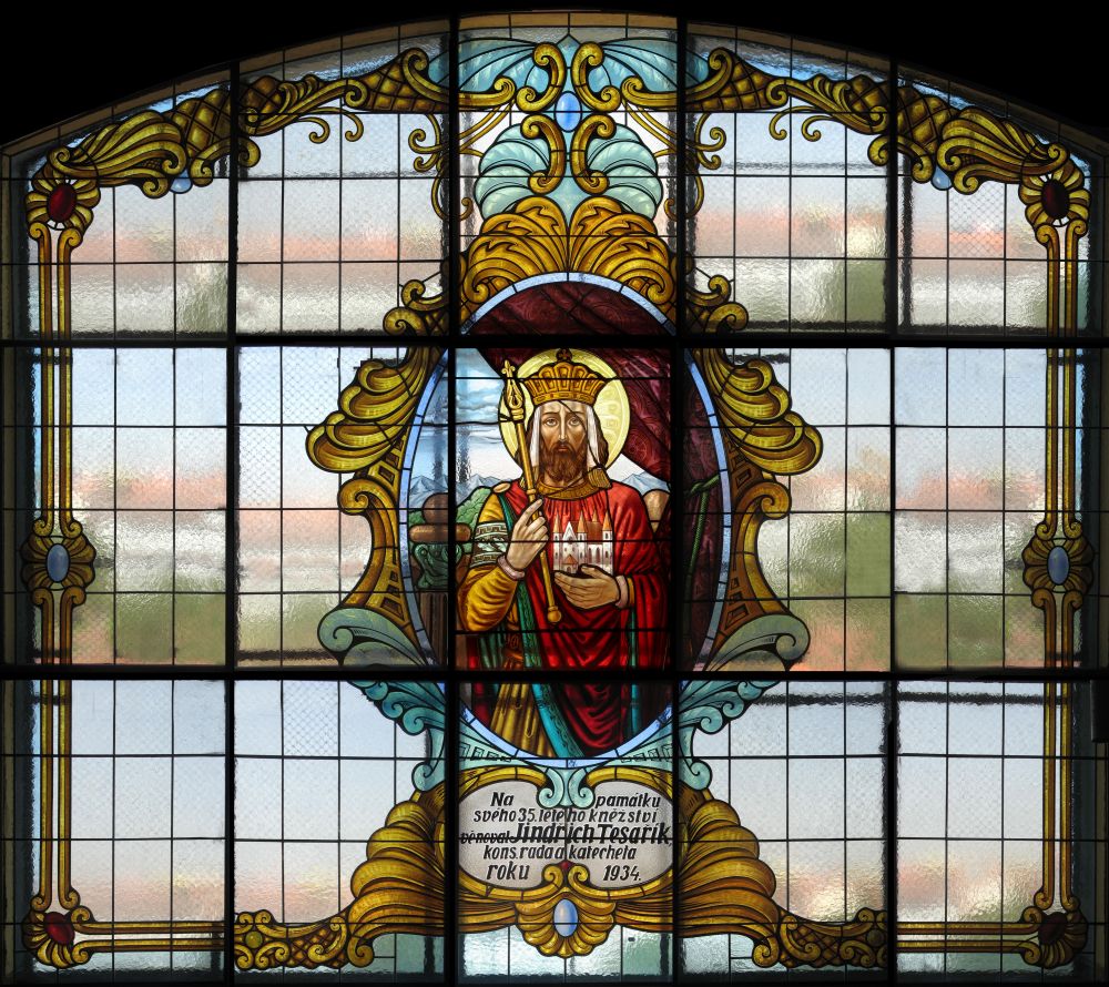 Církevní vitráž Veselí nad Moravou