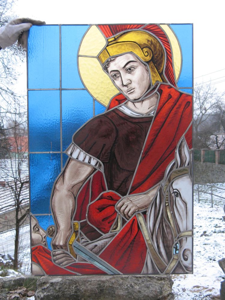 Církevní vitráž Luleč