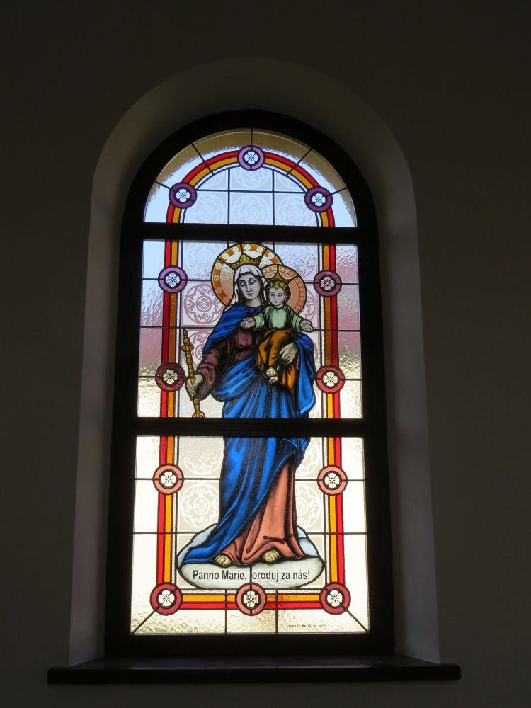 Církevní vitráž Horní Těšice